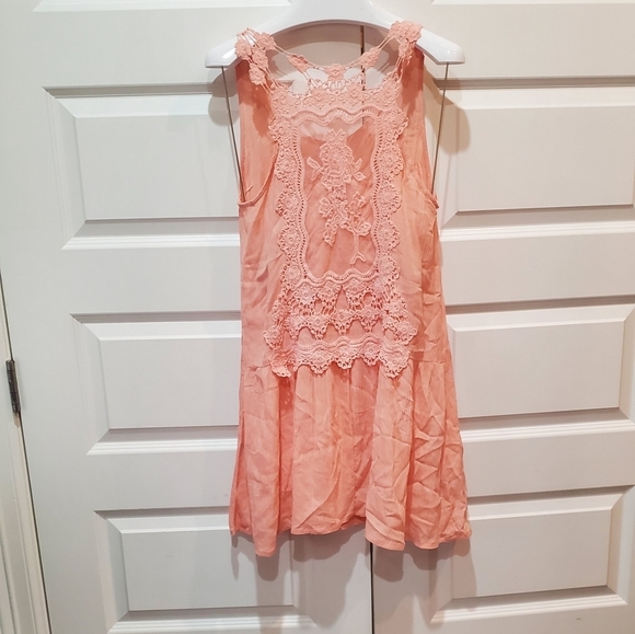 Blu pepper lace blouse pink lace size small women's tunic - Picture 5 of 8